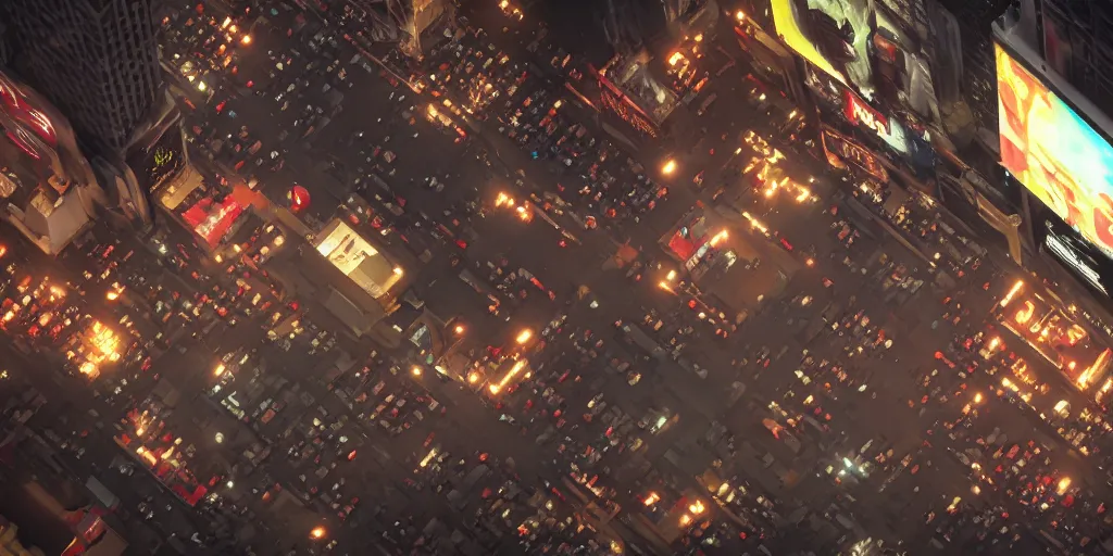 Image similar to isaac from the binding of isaac : rebirth in the middle of times square, pov, taken by a bystander realistic 4 k octane beautifully detailed render, 4 k post - processing, highly detailed, intricate complexity, epic composition, magical atmosphere, cinematic lighting, masterpiece, ultra hd