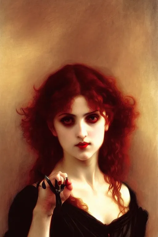 Image similar to victorian vampire, painting by rossetti bouguereau, detailed art, artstation