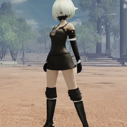 Image similar to Walter White as 2B from Nier Automata, Nier Automata, Screenshot