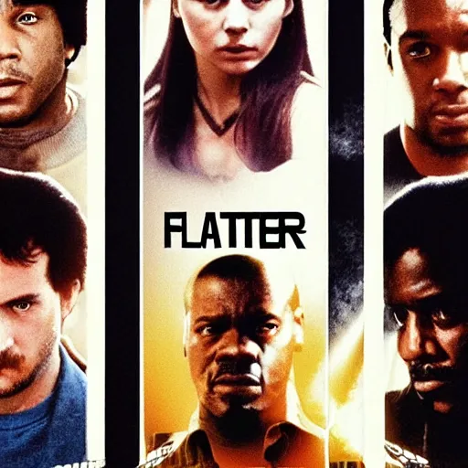 Image similar to movie poster for shaft vs. flatliners, 1 9 8 0's style, and 1 9 9 0's style