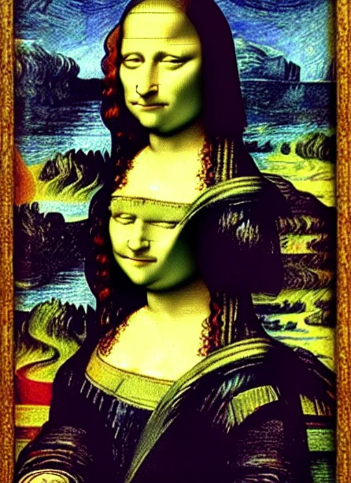 Prompt: monalisa painting in van gogh style art