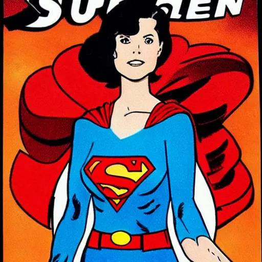 Prompt: lois lane wearing superman's outfit