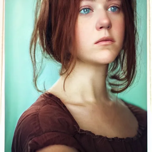 Image similar to a masterpiece portrait photo of a beautiful young woman who looks like an german mary elizabeth winstead, symmetrical face