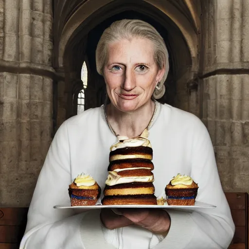 Prompt: closeup portrait of a medieval us senator eating cakes in the cloisters, depth of field, zeiss lens, detailed, symmetrical, centered, fashion photoshoot, by annie leibovitz and steve mccurry, david lazar, jimmy nelsson, breathtaking, 8 k resolution, extremely detailed, beautiful, establishing shot, artistic, hyperrealistic, beautiful face, octane render