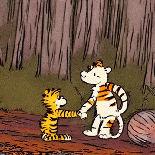 Image similar to photo of Calvin and Hobbes