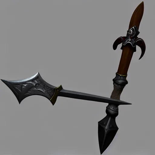 Image similar to Polearm, glavie, 3D render, fantasy weapon