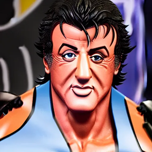 Image similar to sylvester stallone as anime character, kyoto animation, magical