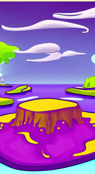 Image similar to purple floating island cartoon app background artwork, digital art, award winning