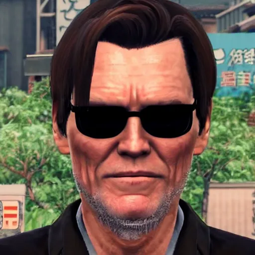 Prompt: jim carrey in the yakuza game