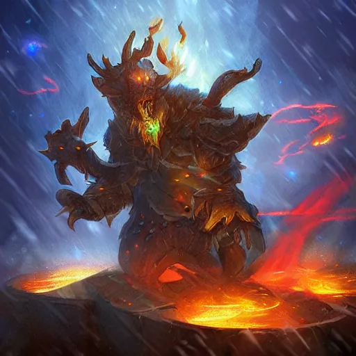 Image similar to rain of burning asteroids, hearthstone art style, epic fantasy style art, fantasy epic digital art, epic fantasy card game art