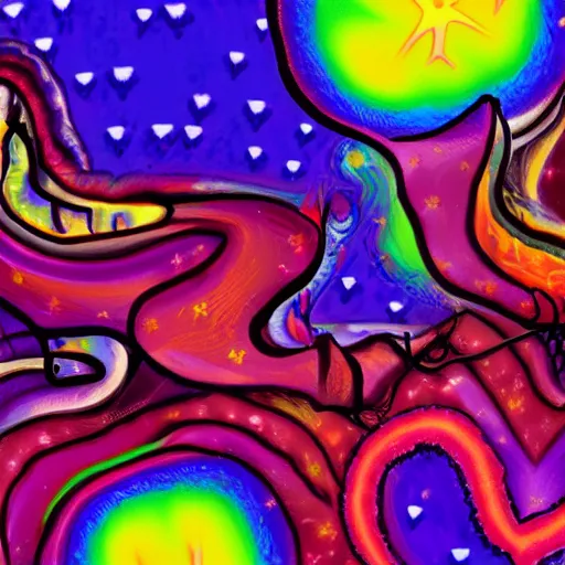 Prompt: a highly detailed digital painting of kitschy purple hearts in flames, inspired by lisa frank, dali, matisse, klee, bosch, david hockney, trending on artstation, 4 k