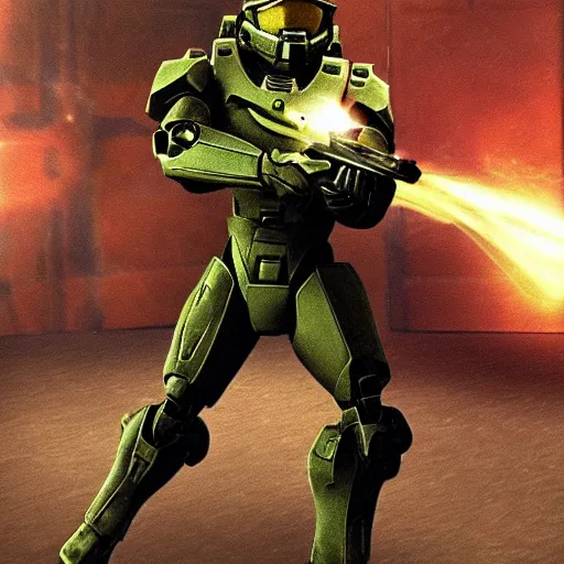 Prompt: master chief doing the tango