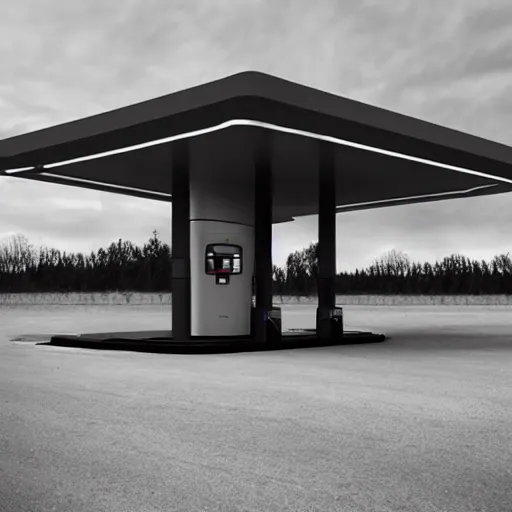 Prompt: a futuristic fuel station in the style of reuben wu, roger deakins, h 1 0 2 4