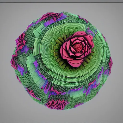 Image similar to rose and mandelbulb 3 d hybrid