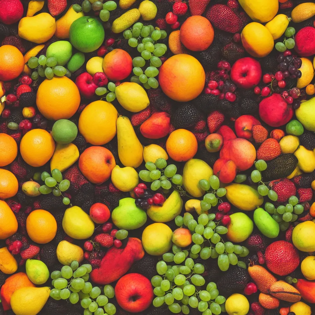 Image similar to texture of various fruits in icon format, 4k