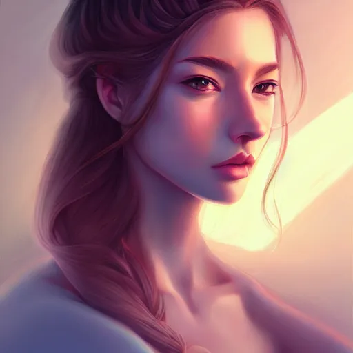 Image similar to portrait of a beautiful girl, portrait, long hairs, elegant, highly detailed, digital painting, artstation, concept art, sharp focus, illustration, art by loish
