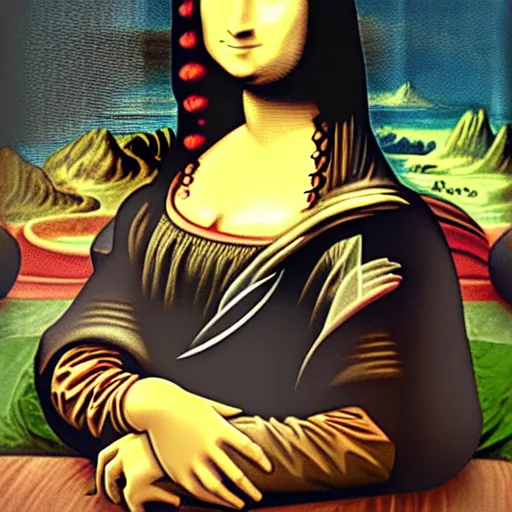 Image similar to the mona lisa in the style of akira toriyama