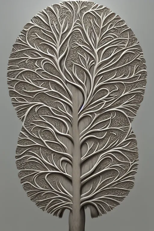 Prompt: a tree, relief, intricate, elegant, highly detailed, smooth, sharp focus, artstation