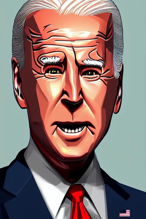 Image similar to joe biden donald trump hybrid, highly detailed, digital art, sharp focus, trending on art station, anime art style