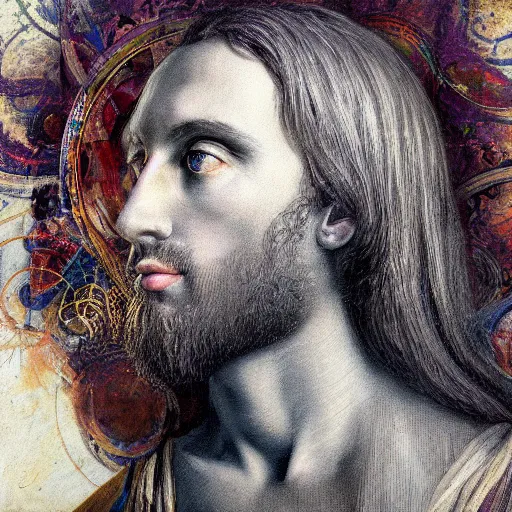 Prompt: A rendition of Vitruvians by Vinci but for Coldplay's album cover, portrait, elegant, intricate, digital painting, concept art, sharp focus, illustration