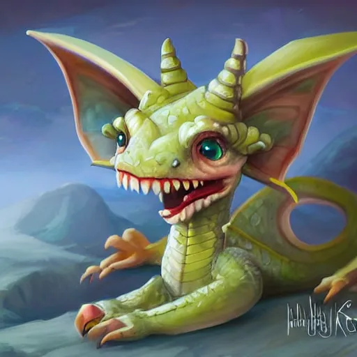 Prompt: An adorable whimsical dragon, highly detailed, digital painting, artstation, concept art, smooth, sharp focus, studio light, by Phil and Kaja Foglio