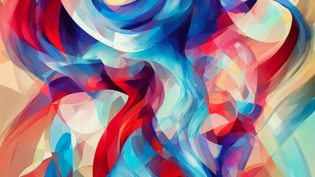 Image similar to abstract forms and colors by Artgerm