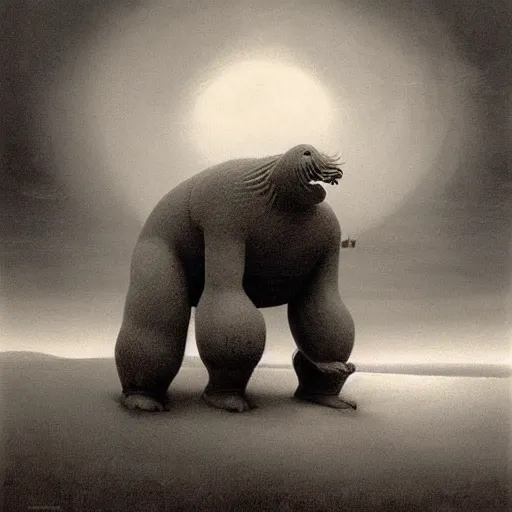 Prompt: Big Chungus by Zdzisław Beksiński