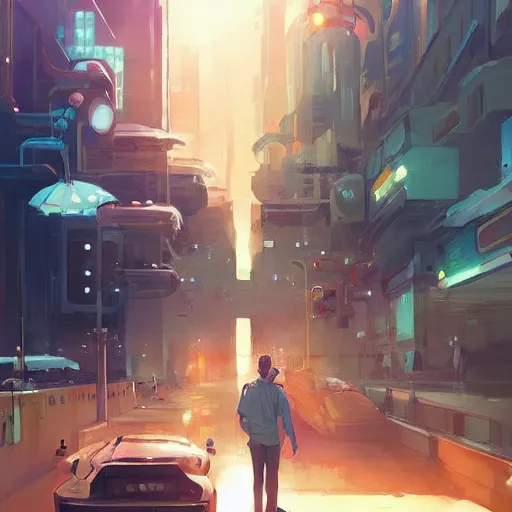 Image similar to science fiction city, art gta 5 comics, official fanart behance hd artstation by jesper ejsing, by rhads, makoto shinkai and lois van baarle, ilya kuvshinov, ossdraws