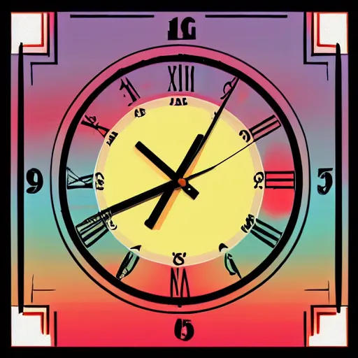 Image similar to centred clock arrow colourful illustration art by tim doyle