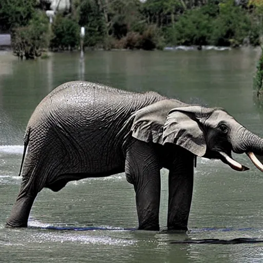 Prompt: elephant alligator hybrid