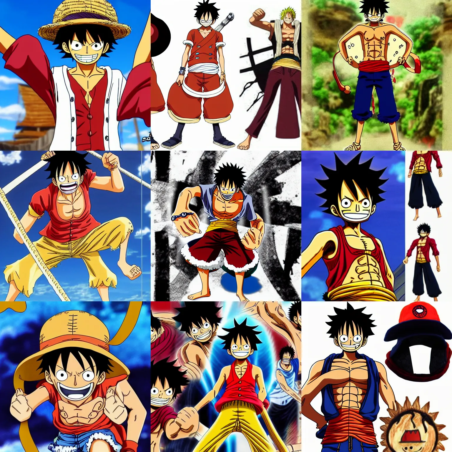 Prompt: luffy's gear 5 one piece, anime