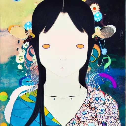 Image similar to a surreal portrait of a girl by takashi murakami, 4 k