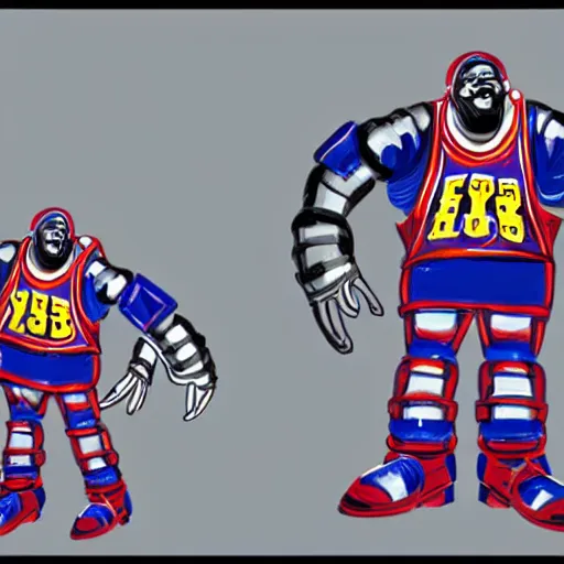 Image similar to concept art, the robot harlem globetrotters