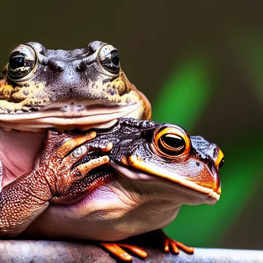 Image similar to macro hyper-realistic hypnotoad Futurama