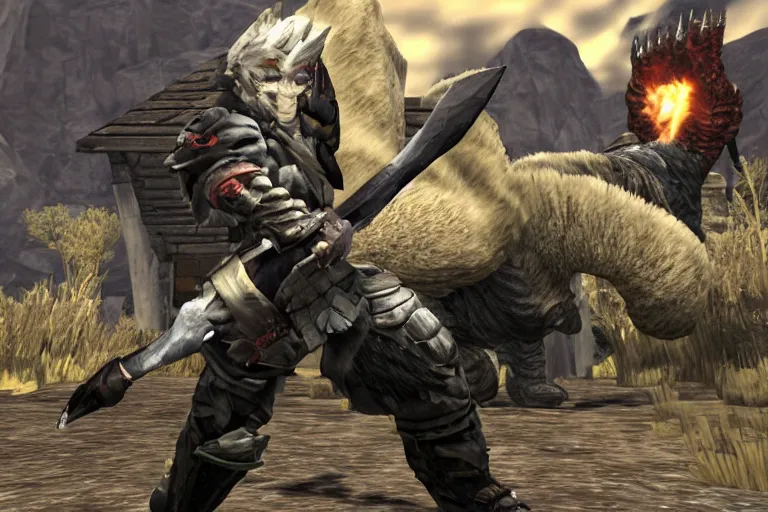 Image similar to joe biden monster hunter screenshot, switch axe