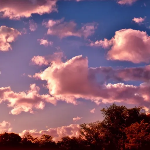 Image similar to bright blu sky. fluffy clouds. angels with big wings wake - up