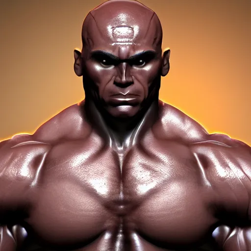 Prompt: extremely muscular man, mutant, dark grey skin, full body, 3 d model, artstation