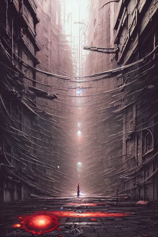 Image similar to graffiti sorcerer runs out of mana, modern urban setting, detailed illustration by greg rutkowski, junji ito, and dan mumford, fantastic art award winning best ultra detailed magnificent deep sharp focus concept art