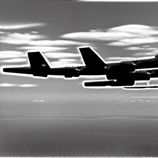 Image similar to realistic b - 5 2 dropping bombs in vietnam