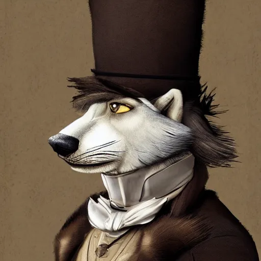 Image similar to An Anthropomorphic Wolf dressed in male victorian era clothing, artstation, award winning masterpiece, ultra detailed, furry art