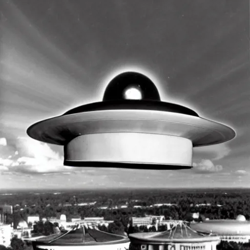 Prompt: flying saucer 1 9 4 0 s