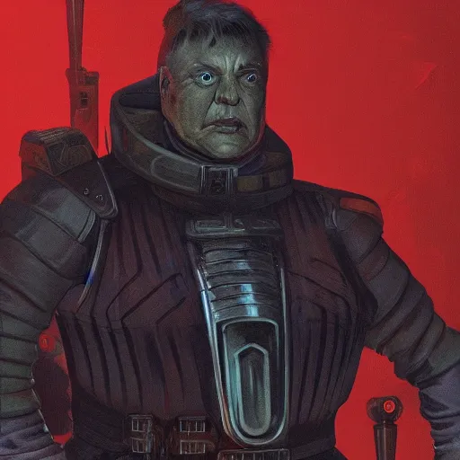 Image similar to Dune 2021 concept art Harkonnen soldier