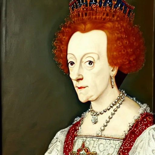 Image similar to Ilya Kuvshinov painting of Elizabeth I. of England