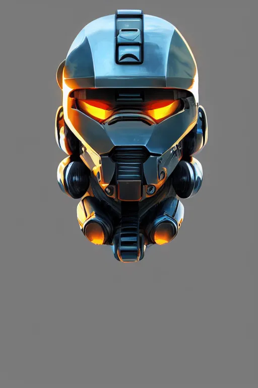 Image similar to robot ninja mask helmet halo master chief radiating a glowing aura global illumination ray tracing hdr fanart arstation by ian pesty and katarzyna da „ bek - chmiel