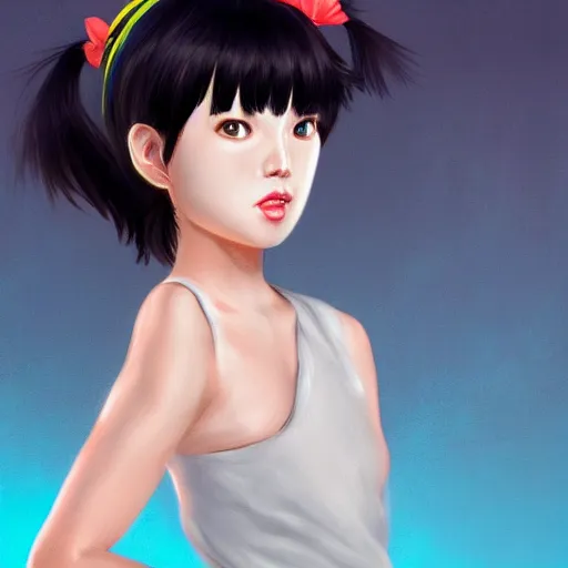 Image similar to Ranma hyperrealistic digital art trending on artstation bye Nestor Leynes