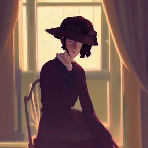 Prompt: Virginia Woolf as Mrs. Dalloway, ambient lighting, 4k, anime key visual, lois van baarle, ilya kuvshinov, rossdraws, artstation