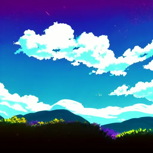 Image similar to cool sky anime background colors