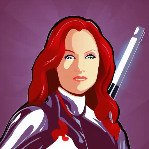 Image similar to detailed vector art of mara jade skywalker