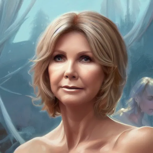 Image similar to Olivia newton-John, intricate, highly detailed, digital painting, artstation, concept art, smooth, sharp focus, illustration, Unreal Engine 5, 8K, art by artgerm and greg rutkowski and alphonse mucha