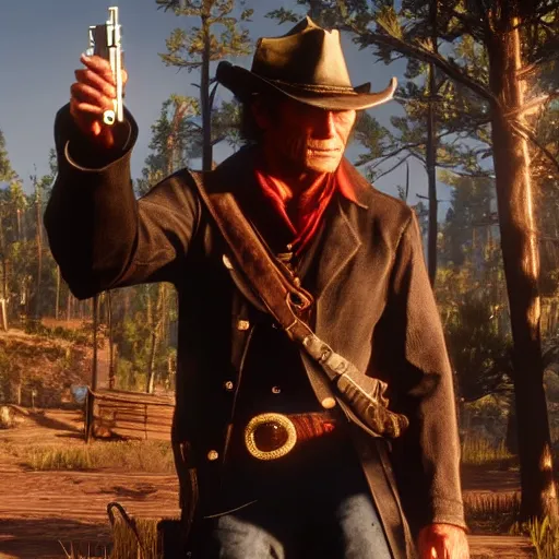 Image similar to clint eastwood stars as hosea matthews in the playstation 4 video game red dead redemption 2, beautiful screenshot